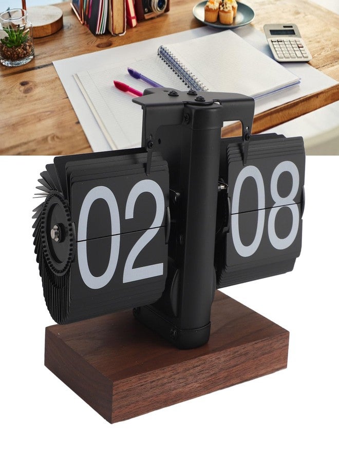 CXCTCT Flip Clock,Vintage 24 Hours Adjustable Digital Flip Down Clock for Living Room Office Retro Minimalist Desk - Image 1